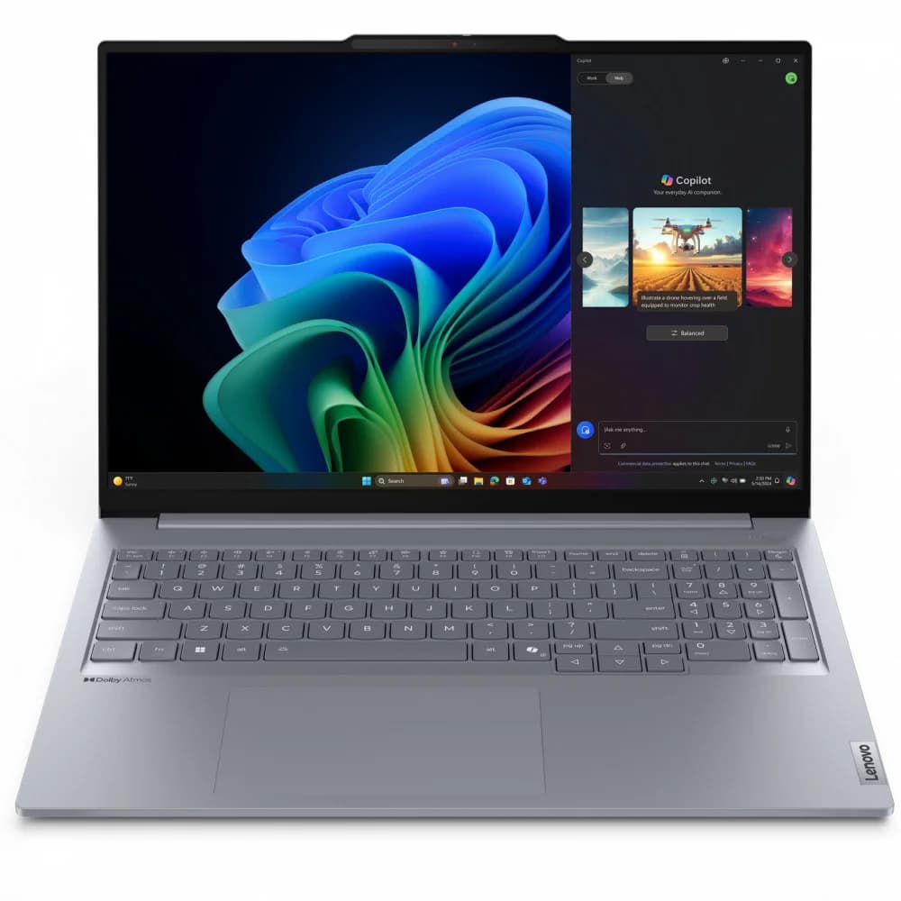 ThinkBook 16 G7 QOY, Snapdragon® X Plus X1P-42-100 (3.40GHz, 42MB) 16 1920 x 1200 Non-Touch, Windows 11 Pro 64 ARM, 16.0GB, 1x512GB SSD M.2 2242 PCIe Gen4 TLC, Qualcomm® Adreno™ GPU, Wi-Fi 7 2x2 BE,