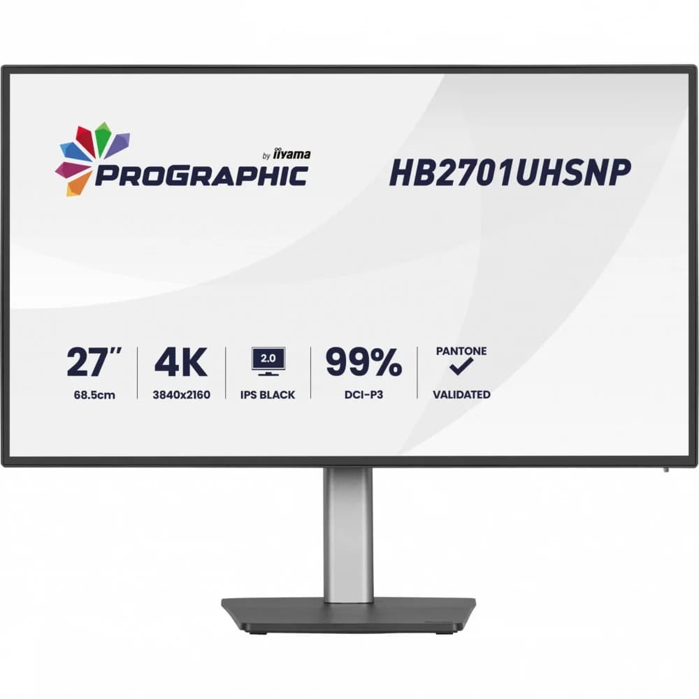 Монитор 27" iiyama ProGraphic HB2701UHSNP-B1, Black, IPS, 3840x2160@60Hz,450кд/м2,3000:1,4ms,HDMI,DP