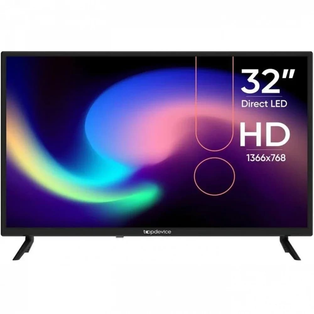 Topdevice, 32''DLED TV,Digital TV,TWO LEGS,P3 STAND,MSD3663, DVB-T/C/T2/S2,WITH CI SLOT,CI+,Innolux180±20 brightness,DVB-T/C/T2/S2,USB,Hotel function,H.265,Dolby,AC-3,PAL/SECAM,BG/DK/ I/NICAM,EN,RU(