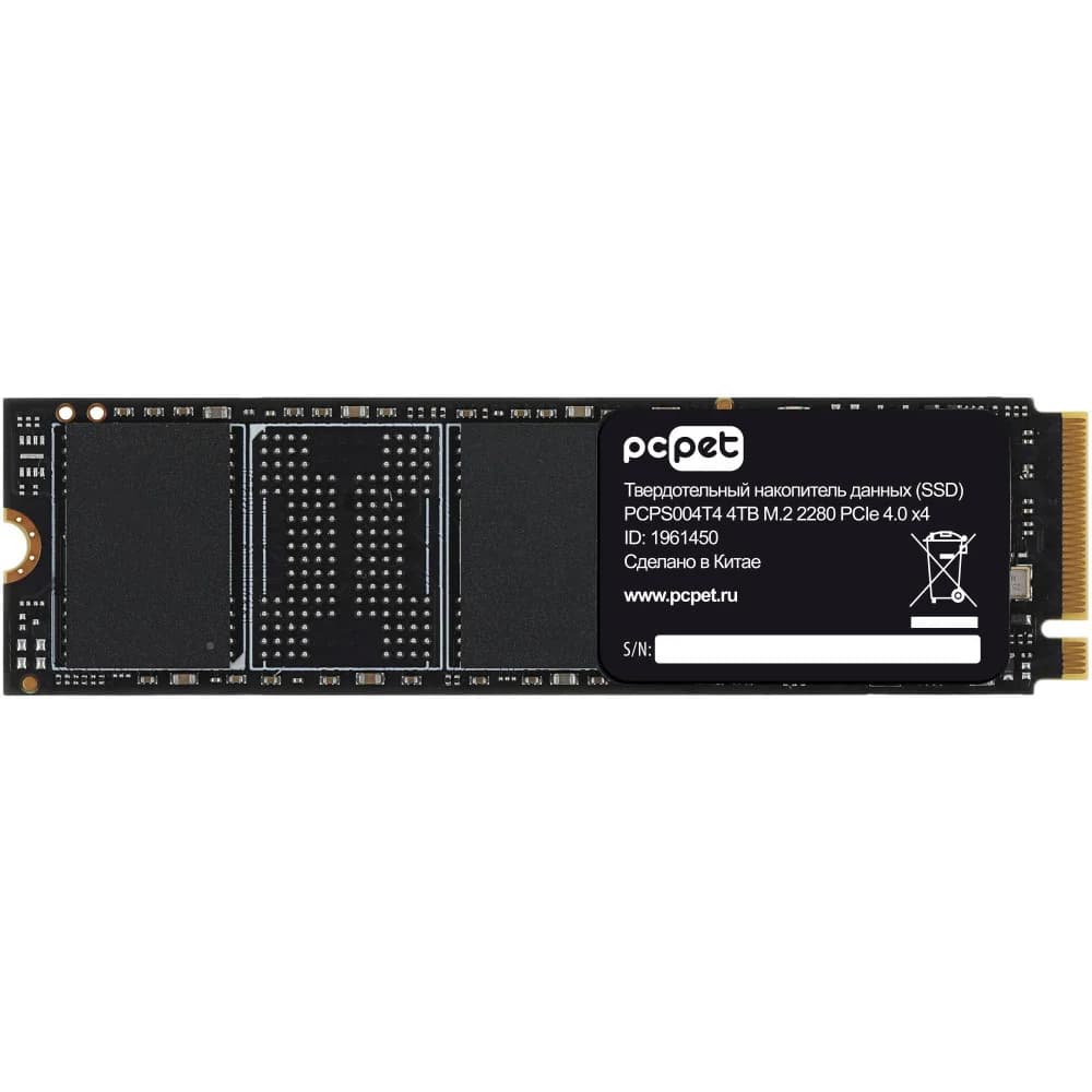 Накопитель SSD PC Pet PCI-E 4.0 x4 4TB PCPS004T4 M.2 2280 OEM