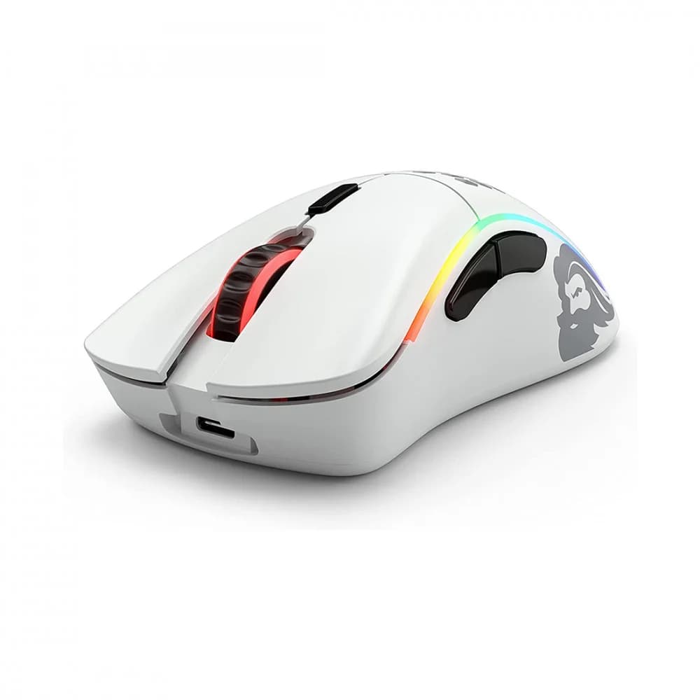 Компьютерная мышь, Glorious, Model D- Wireless, GLO-MS-DMW-MW, Игровая, Оптическая, Беспроводная, Glorious BAMF Sensor, 19000 DPI, 400 IPS, 50G, 1000 Hz, RGB, 6 кнопок, Длина провода 2м, Матовый бел