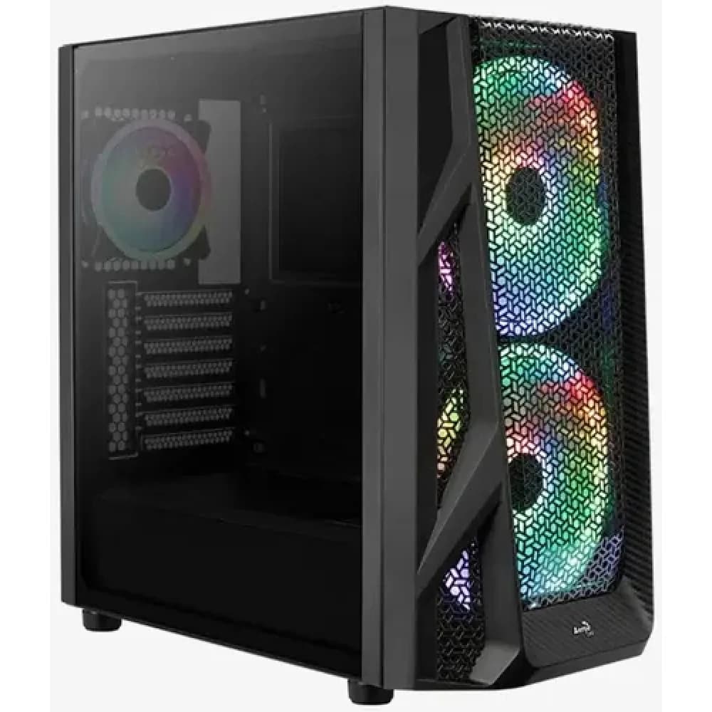 Kорпус Aerocool Gladiator Duo-G-BK-v1,ATX/Micro ATX,USB 2*3.0,HD-Audio+Mic, Кулер 3*12см ARGB,Без Б/П, Чёрный