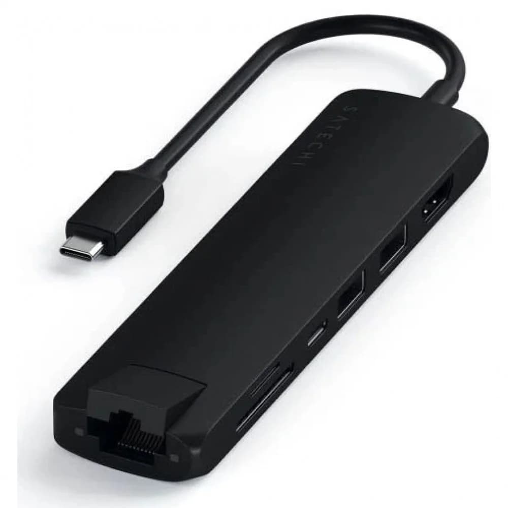SATECHI Slim Multiport with Ethernet Adapter (Black)
