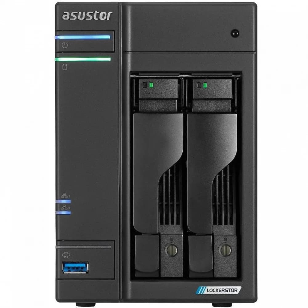 Сетевой накопитель ASUSTOR AS6702T, 2хHDD, 3.5,2.5,M2, 2xUSB 3.2, 2x2.5G/HDMI/, Intel Celeron N5105, 4 Gb DDR4