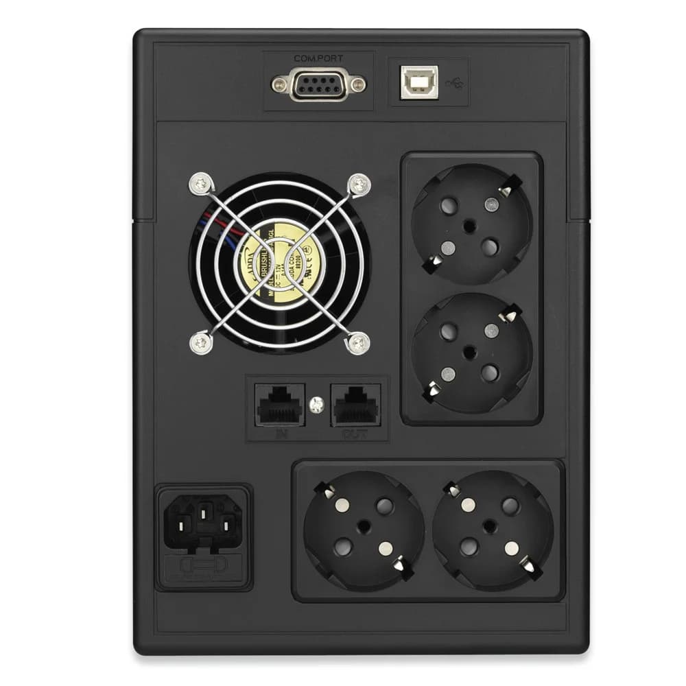UPS VOLTA Active 1500 LED, 900W, 2x12V/9Ah, 4 розет., LED, AVR, USB, RJ-45, Black