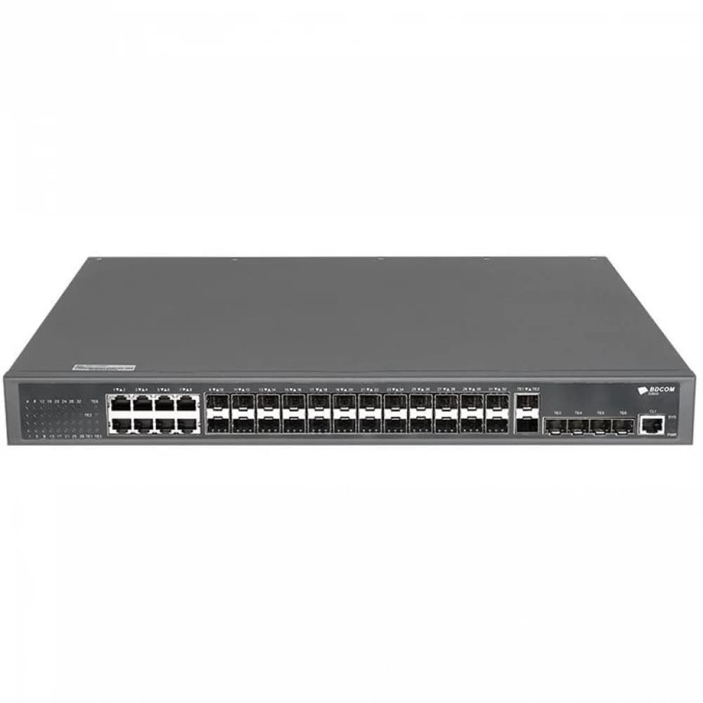 S3900-24S8T6X Коммутатор 24 100M/ 1000M SFP ports, 8 GE TX ports, 6 10GE/GE SFP+ ports 2 power slots with 1 hot-swap AC220V power supply the cooling fan, 1U, 19-inch rack-mounted installation, 1 RJ4