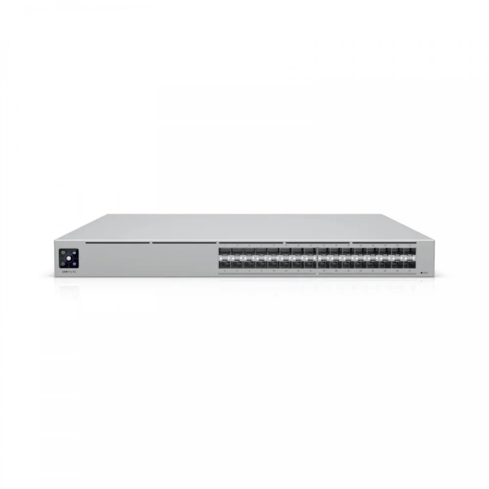 Коммутатор, Ubiquiti, USW-Pro-XG-Aggregation, Управляемый L3, 32 порта 1/10/25Gbps SFP28, сенсорный LCDэкран, консоль, Стоечный