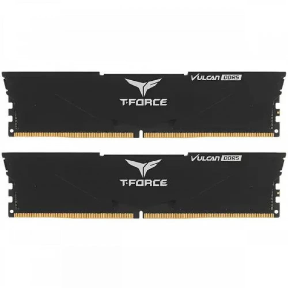 Комплект модулей памяти TeamGroup Team T Force Vulcan DDR5 64Gb (32x2), 6000MHz, CL38, FLBD564G6000HC38ADC01, Black