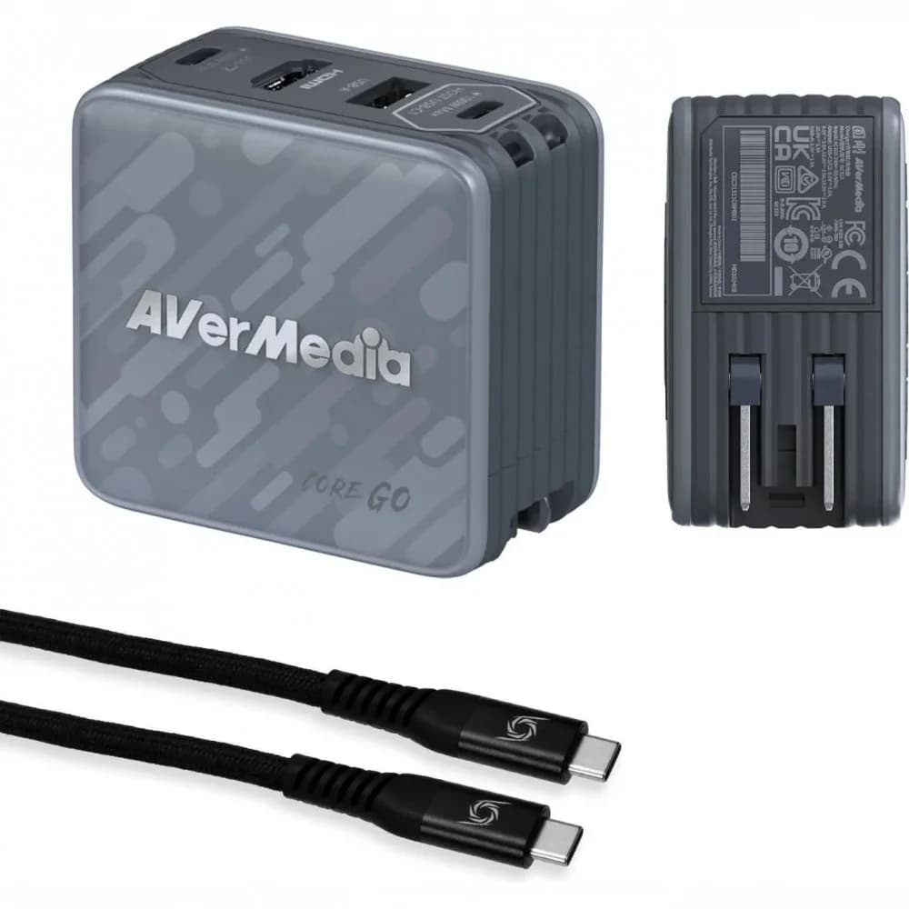 Карта видеозахвата Зарядный блок+передача данных AverMedia Elite GO, Charging 100W, black GC313Pro