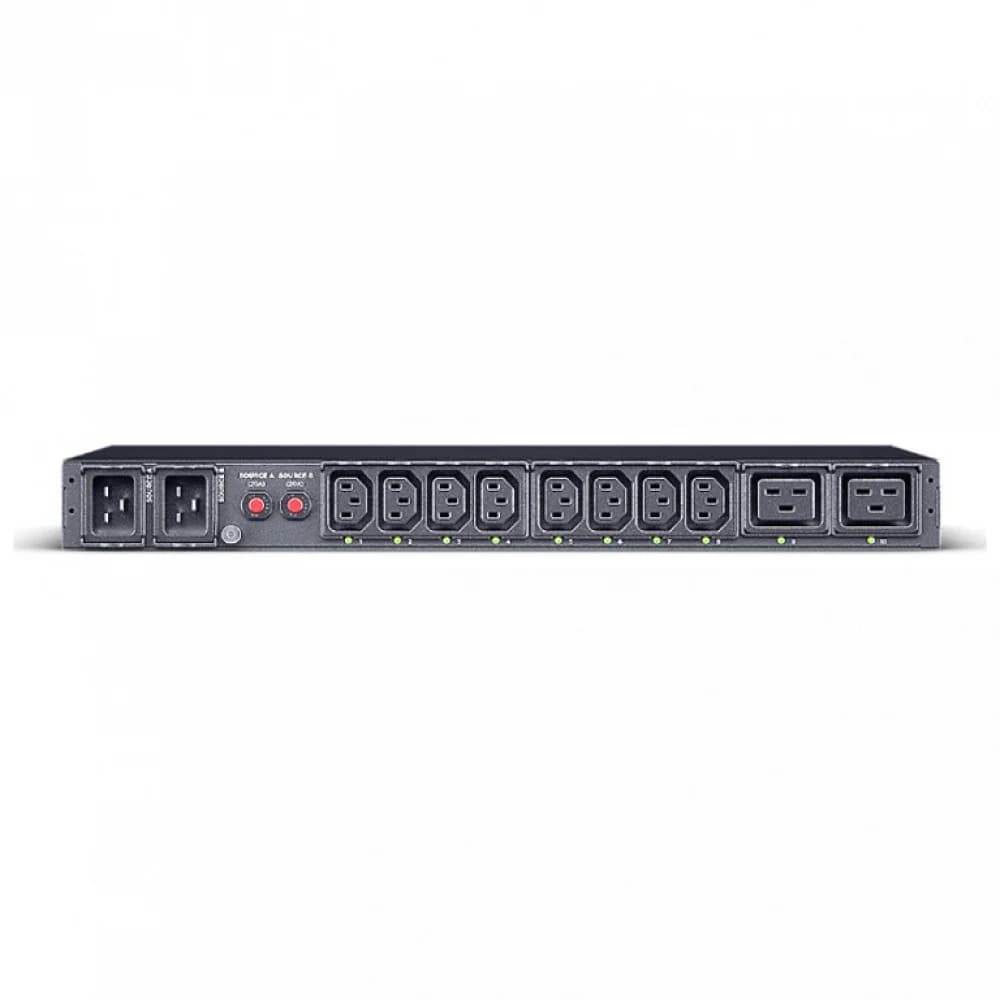 Блок распределения питания, CyberPower, ATS PDU44005 (240), Входной разъем IEC C20 x2, Выходной разъем IEC C19 x 2/IEC C13 x 8, Длина кабеля 3,05 м, Высота: 1U