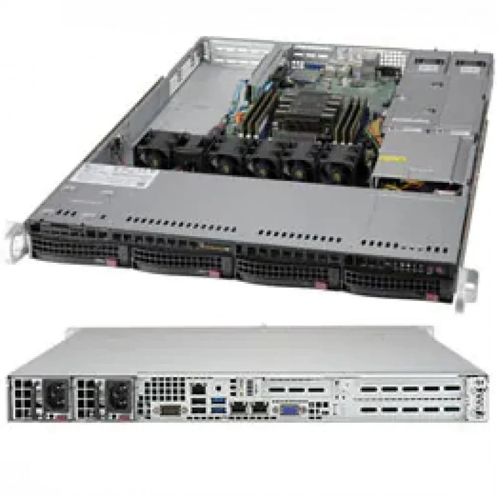 Сервер 1U Rack Supermicro CSE-815TQC-R504WB2/X12SPW-TF/Intel Xeon Gold 6314U 32core 2.3Ghz/2x 32GB DDR4 RDIMM/1x 480GB SSD m.2 NVME/Intel® C621A controller RAID 0,1,5,10/2x 480GB SSD SATA 2.5"/Dual