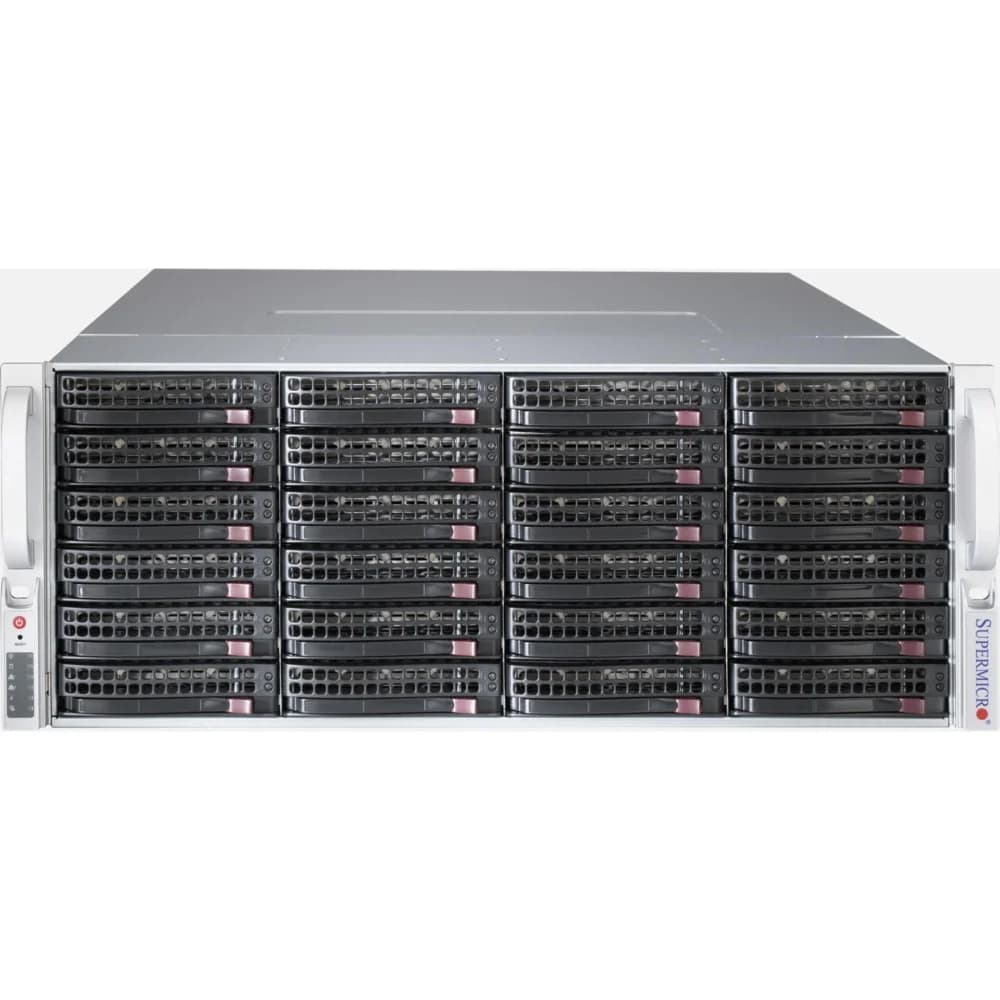 Серверное шасси, Supermicro, CSE-847BE1C4-R1K23LPB, 4U, 1200 Вт, 7 вентиляторов, 36 корзин HotSwap 3.5", 38 корзин опционально, HotSwap 2.5"