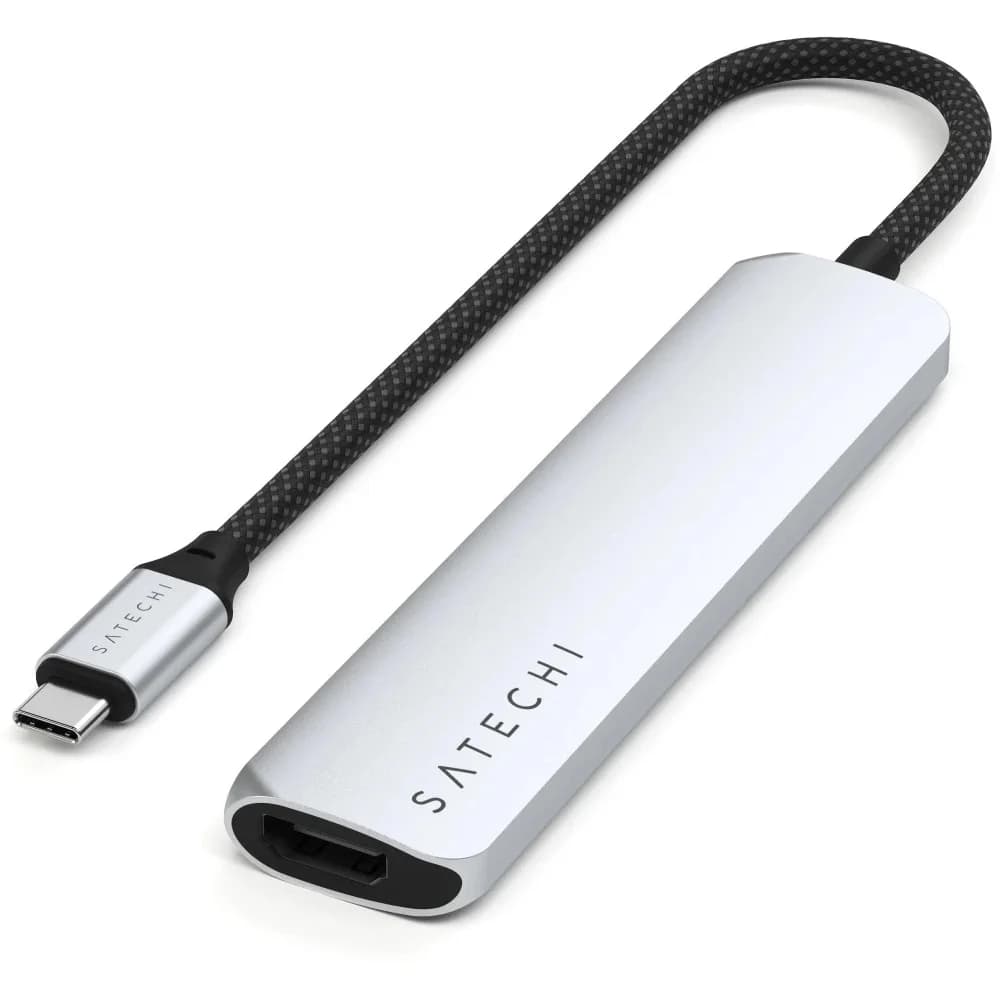 SATECHI 6-in-1 USB-C Slim Multiport Adapter (Silver)