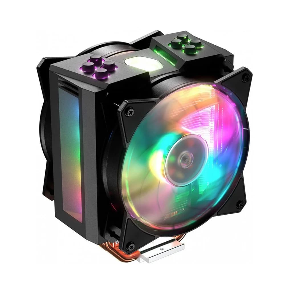 Кулер для процессора/ Cooler Master MasterAir MA410M (150W, 4-pin, 165.1mm, tower, Al/Cu, ARGB, fans: 2x120mm/53.38CFM/31dBA/1800rpm, 1200/115X/2066/2011-V3/2011/AM4/AM3/AM3+/AM2/AM2+/FM2/FM2+/FM1,