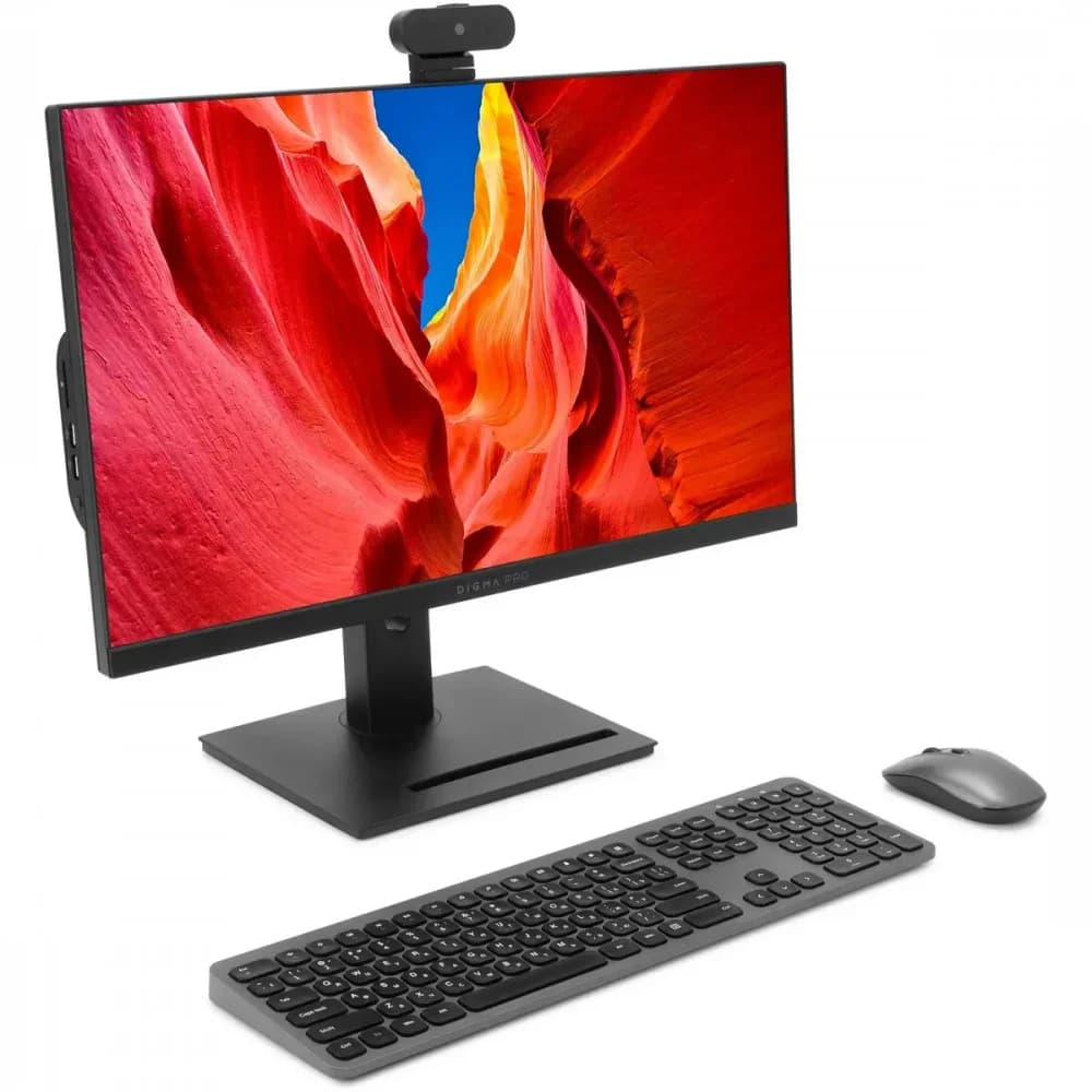 Моноблок Digma Pro Vision 23.8" Full HD i5 1235U (1.3) 16Gb SSD512Gb UHDG CR Windows 11 Pro Eth WiFi BT 90W клавиатура мышь Cam черный 1920x1080