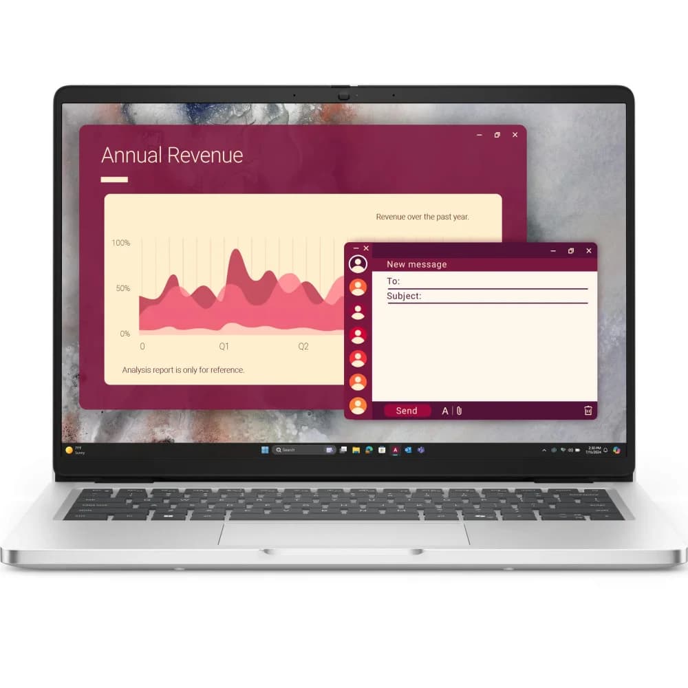 Ноутбук Dell Pro 14 PC14250, Core Ultra 7 265U/14"FHD+/16GB/512GB/Intel Graphics/LAN/W11Pro