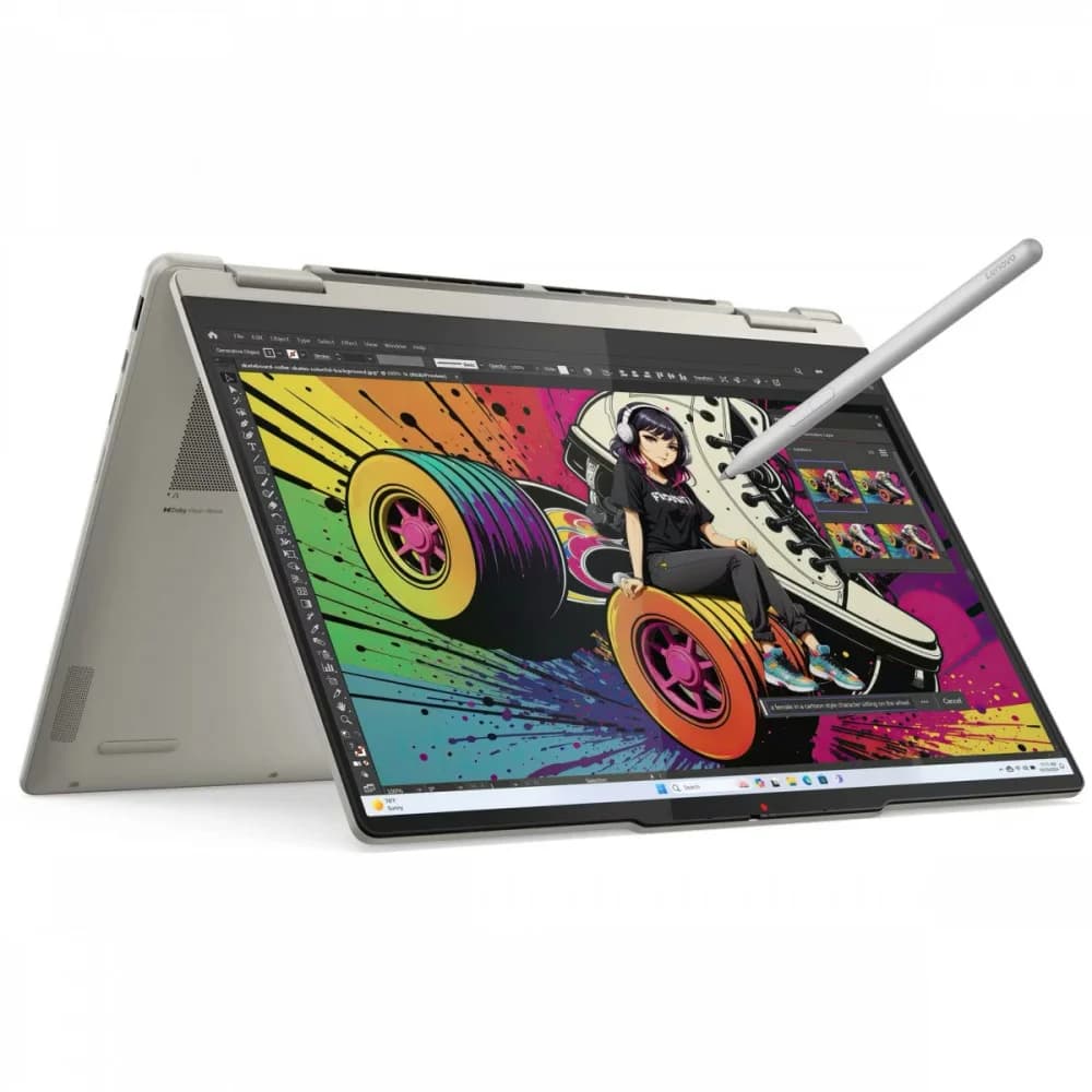 Ноутбук Lenovo Yoga 7 14AKP10 Ryzen AI 7 350 24Gb SSD1Tb AMD Radeon 860M 14" OLED Touch WUXGA (1920x1200) Windows 11 Home beige WiFi BT Cam (83JR0061RK)