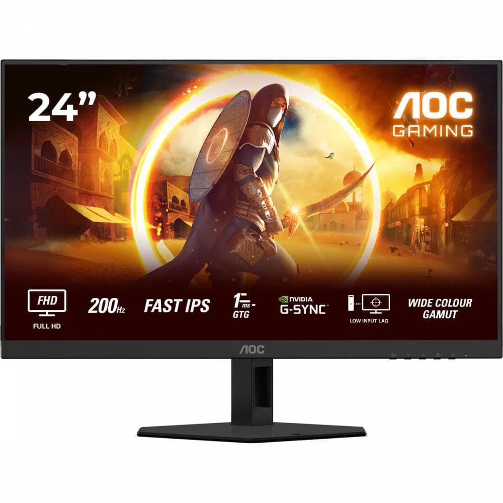 Монитор Игровой 23,8" AOC 24G4HRE/01 IPS 1920x1080 200Hz 0.5ms 300cd/m 1000:1 2xHDMI DP 2x2W Черный