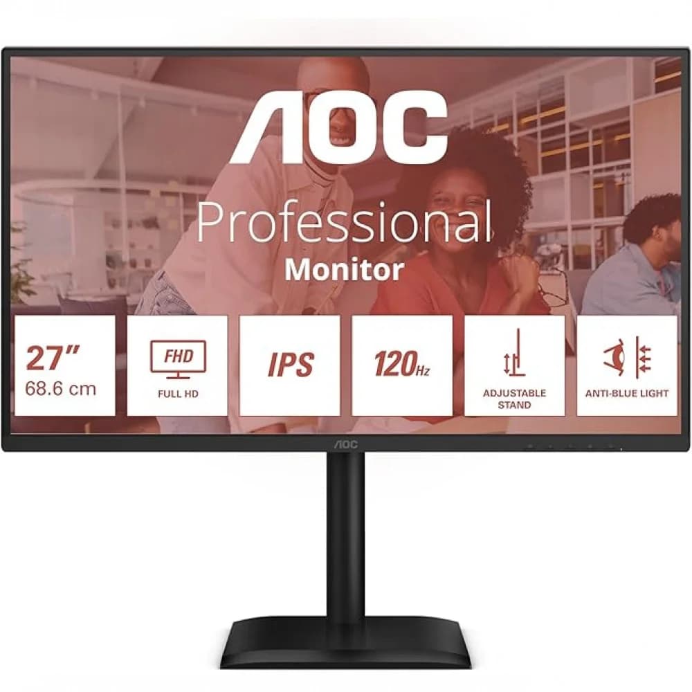 Монитор AOC 27" Q27E4U черный IPS LED 4ms 16:9 HDMI M/M матовая HAS Piv 1500:1 350cd 178гр/178гр 2560x1440 120Hz DP 2K USB 5.55кг
