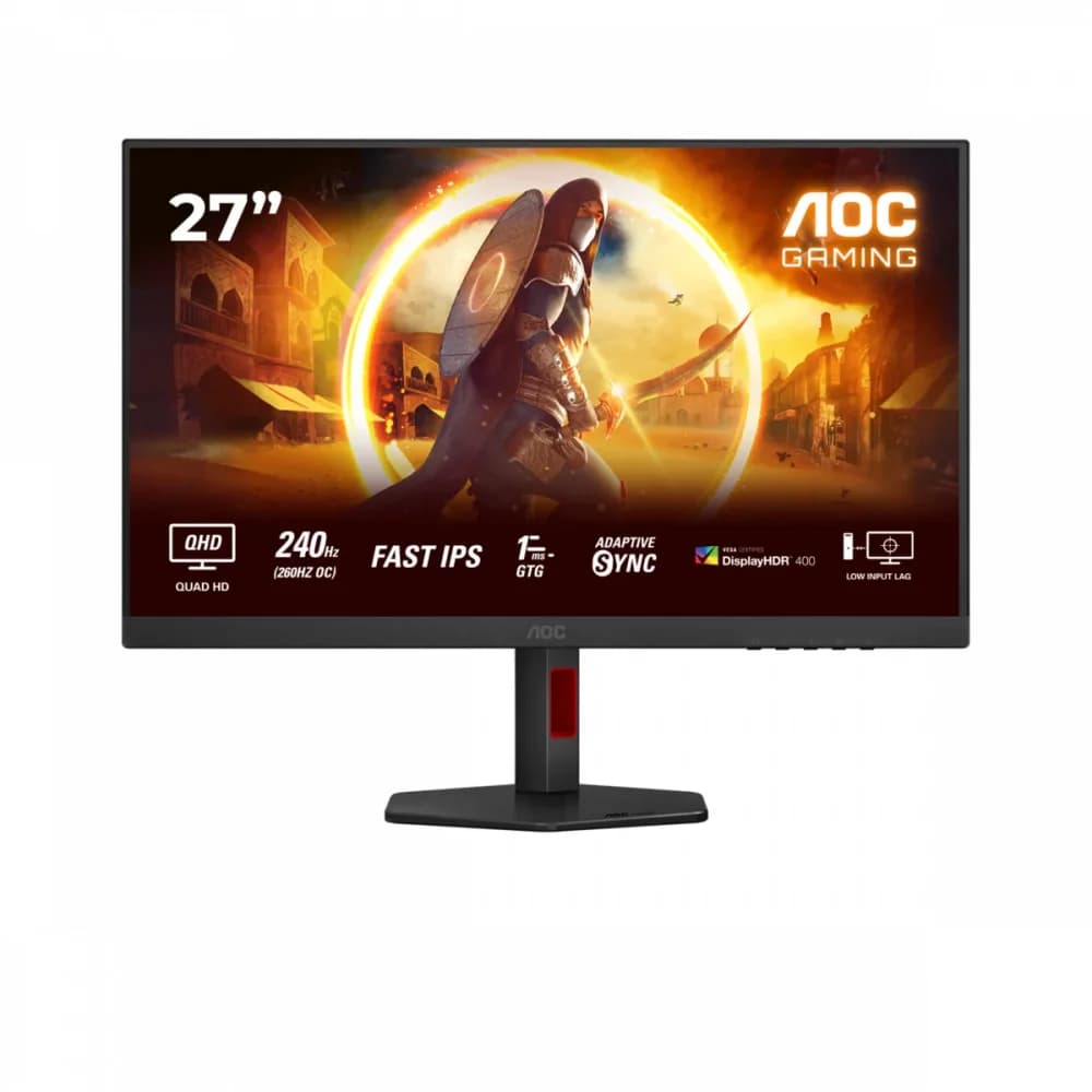 Монитор Игровой 27" AOC Q27G4ZR/01 IPS 2560x1440 240Hz 0.3ms 400cd/m 1000:1 2xHDMI DP 2x2W Черный