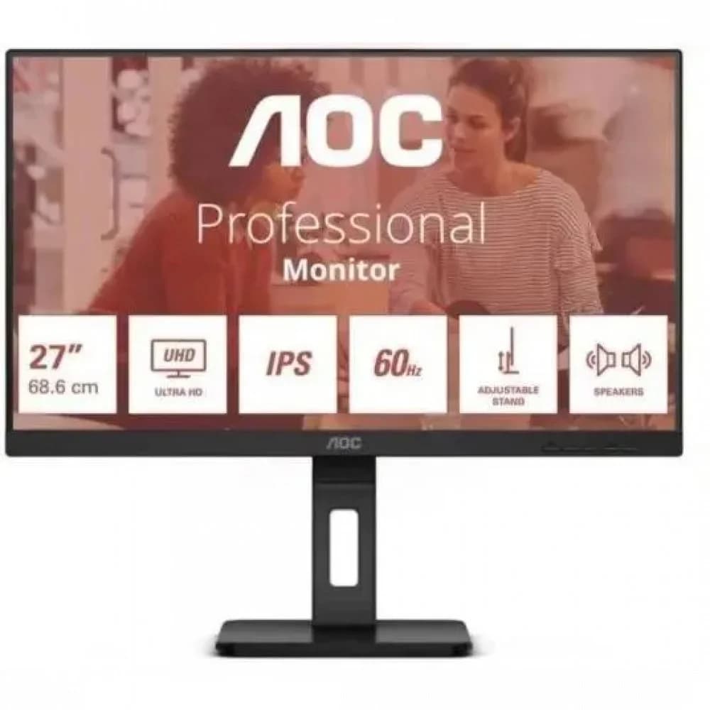 LCD AOC 27" U27E3UF {IPS 3840x2160 4ms 178/178 350cd 1000:1 2xHDMI2.0 DisplayPort1.2 4xUSB 3.2 MM}
