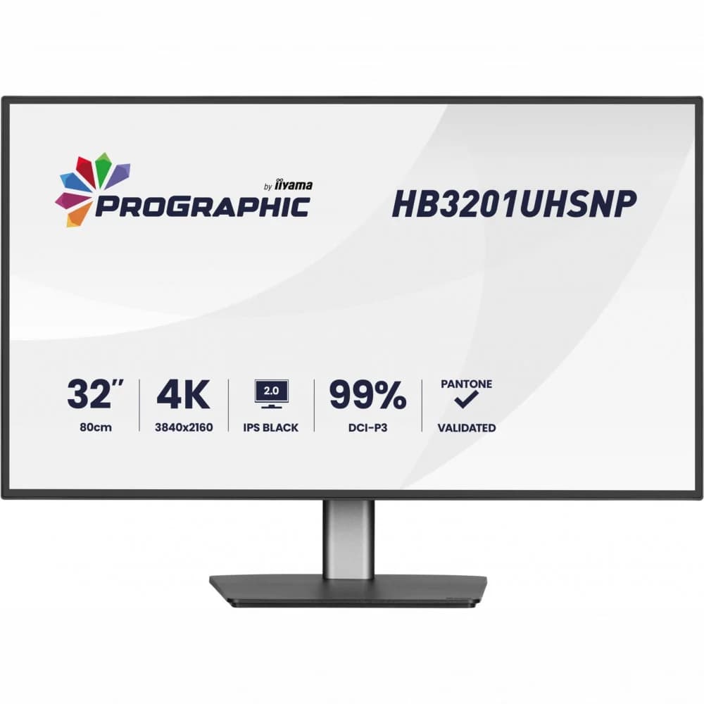 Монитор 31.5" iiyama ProGraphic HB3201UHSNP-B1, Black,IPS,3840x2160@60Hz,450кд/м2,3000:1,4ms,HDMI,DP