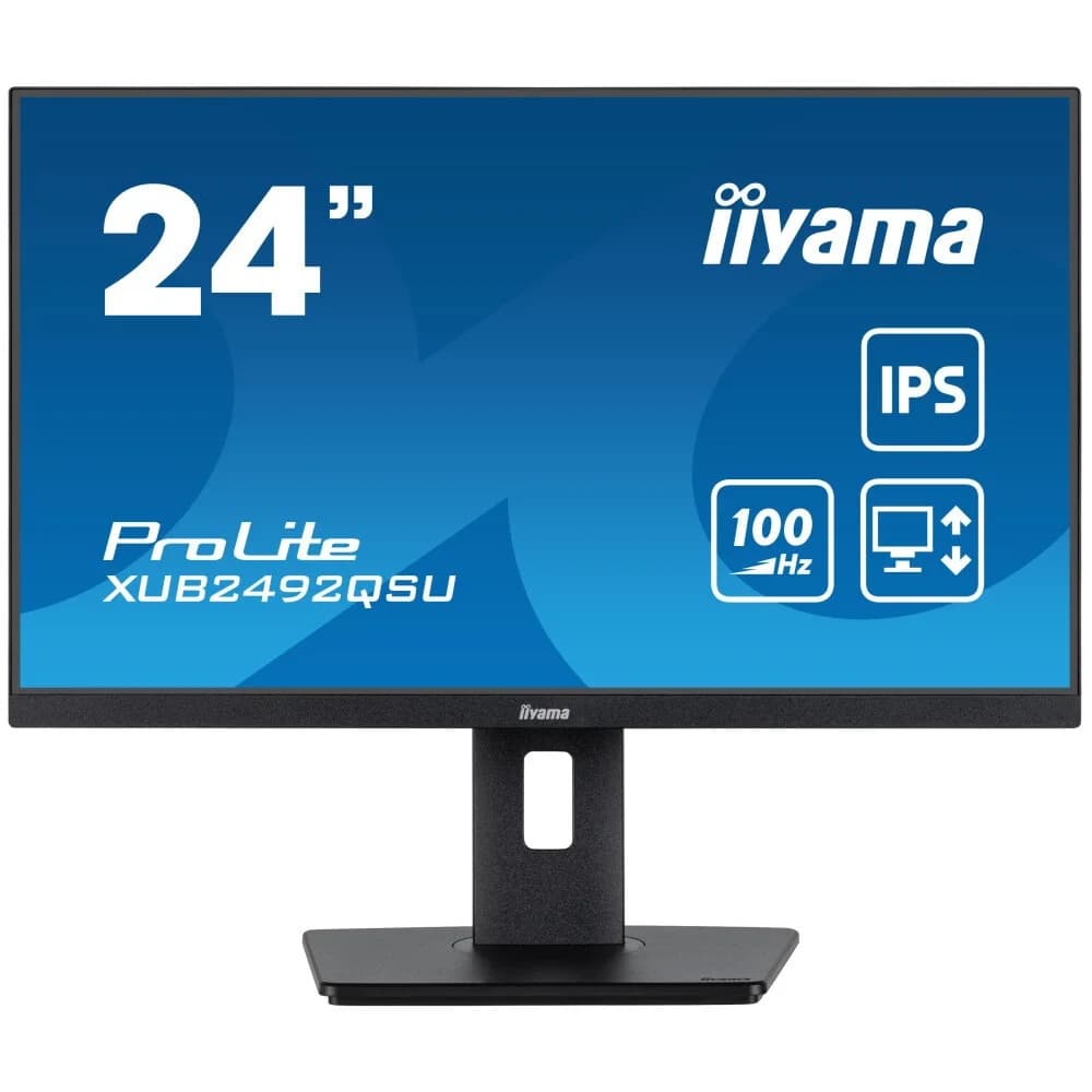 Монитор Iiyama 23.8" ProLite XUB2492QSU-B1 черный IPS LED 0.4ms 16:9 HDMI M/M матовая HAS Piv 300cd 178гр/178гр 2560x1440 100Hz DP Quad HD 2K (1440p) USB 5.9кг