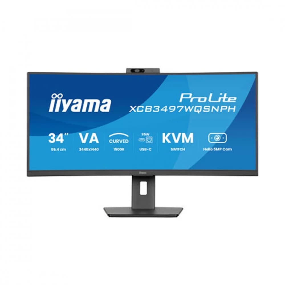 Монитор, iiyama, ProLite PL3497WQP, XCB3497WQSNP-B1, 34", curved, 3440 x 1440, VA, 21:9, 120 Гц, 350 кд/м?, 0.4 мс, 16.7М, 3000:1, 178/178, HDMI*2, DP*1, USB*4, USB-C*1, Mini jack, вращение/наклон,