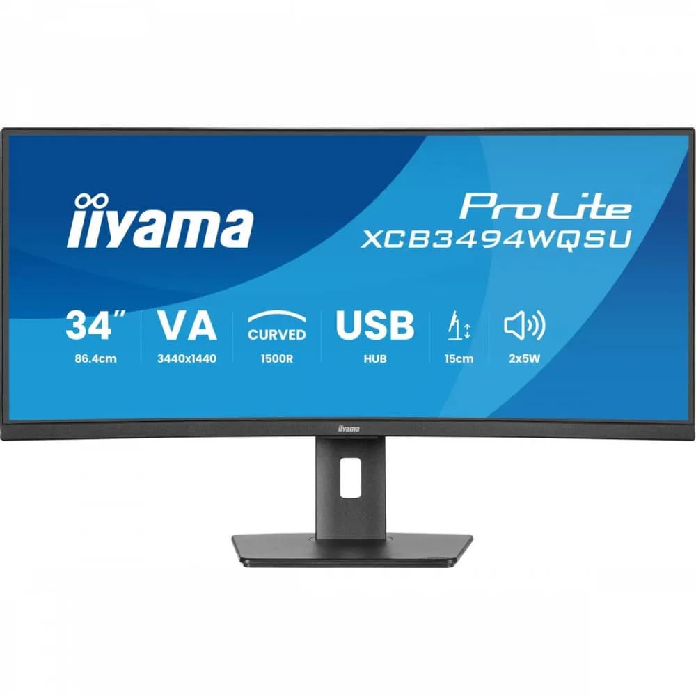 Монитор Iiyama 34" ProLite XCB3497WQSNPH-B1 черный VA LED 0.4ms 21:9 HDMI M/M матовая HAS 3000:1 350cd 178гр/178гр 3440x1440 120Hz DP UW USB 9.7кг