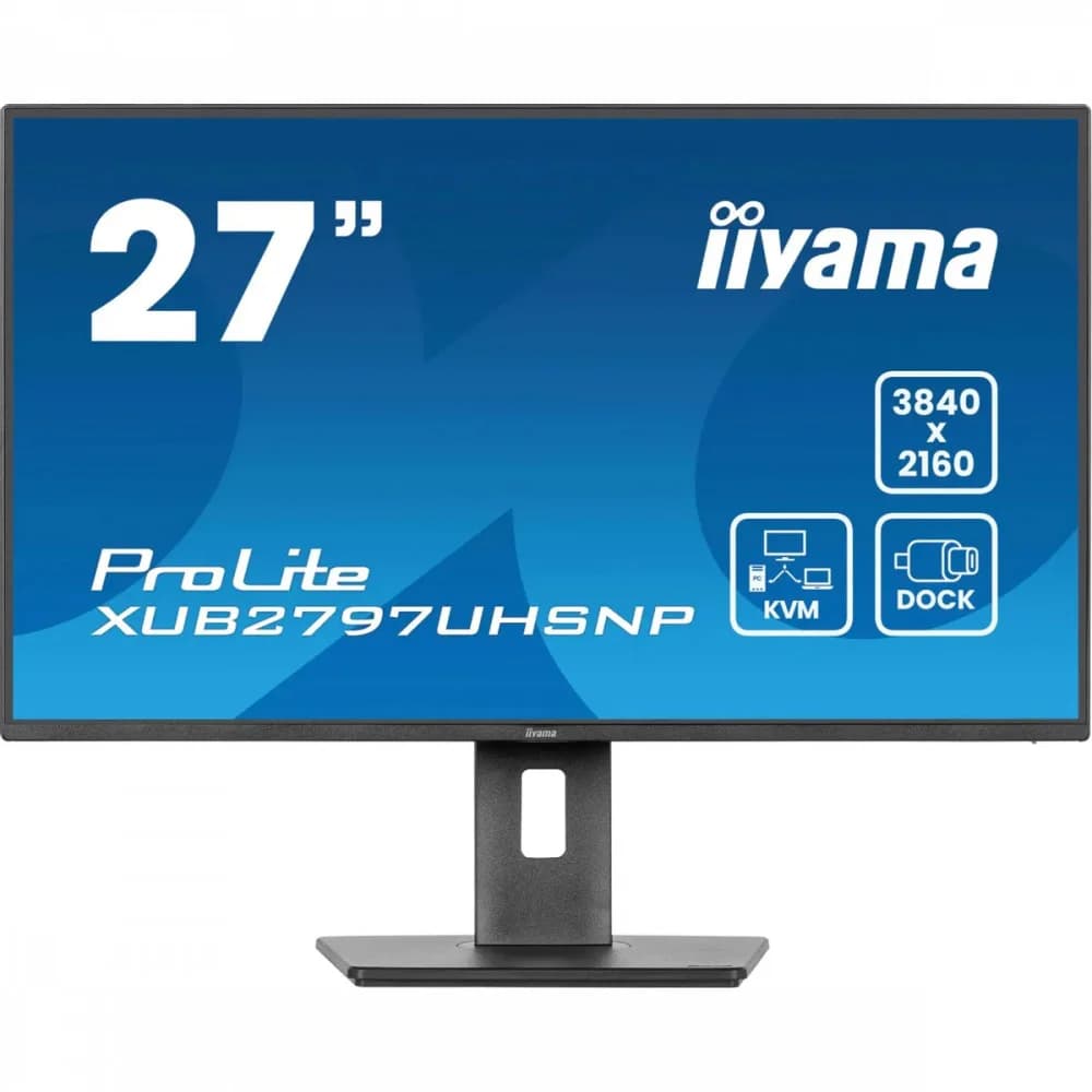 Монитор Iiyama 27" ProLite XUB2797UHSNP-B1 черный IPS LED 4ms 16:9 HDMI M/M матовая HAS Piv 1300:1 350cd 178гр/178гр 3840x2160 60Hz DP 4K USB 6.3кг