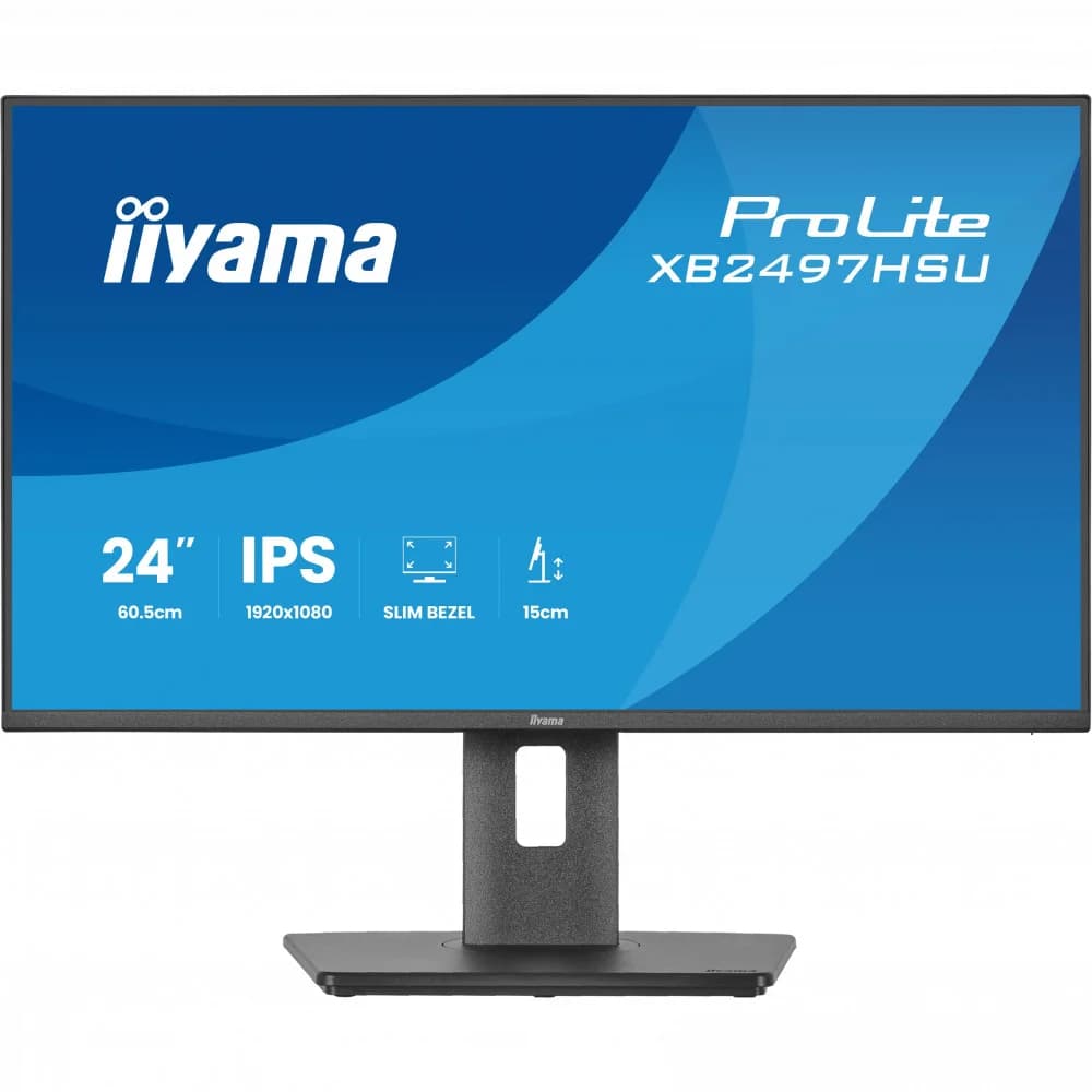 Монитор, iiyama, ProLite, XB2497HSU-B1, 23.8", 1920 x 1080, IPS, 120Гц, 16:9, 350 кд/м, 1500:1, 4 мс, 178/178, HDMI*1, DP*1, USB A*2, USB C*2 , VESA 100*100 мм, Черный
