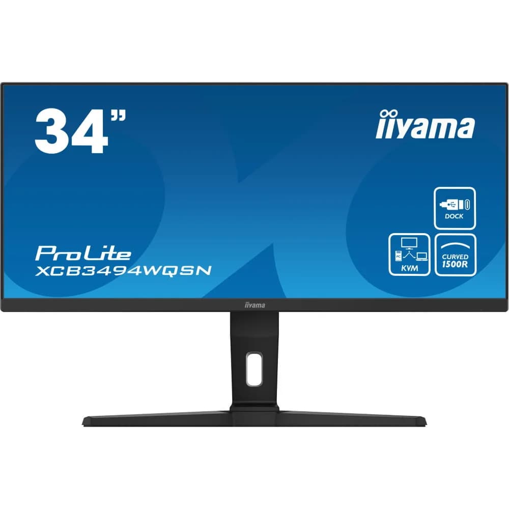 Монитор, iiyama, ProLite PL3494WQ, XCB3494WQSU-B1, 34", curved, 3440 x 1440, VA, 21:9, 120 Гц, 350 кд/м?, 0.4 мс, 16.7М, 3000:1, 178/178, HDMI*2, DP*1, USB*4, USB-C*2, Mini jack, высота/вращение/нак