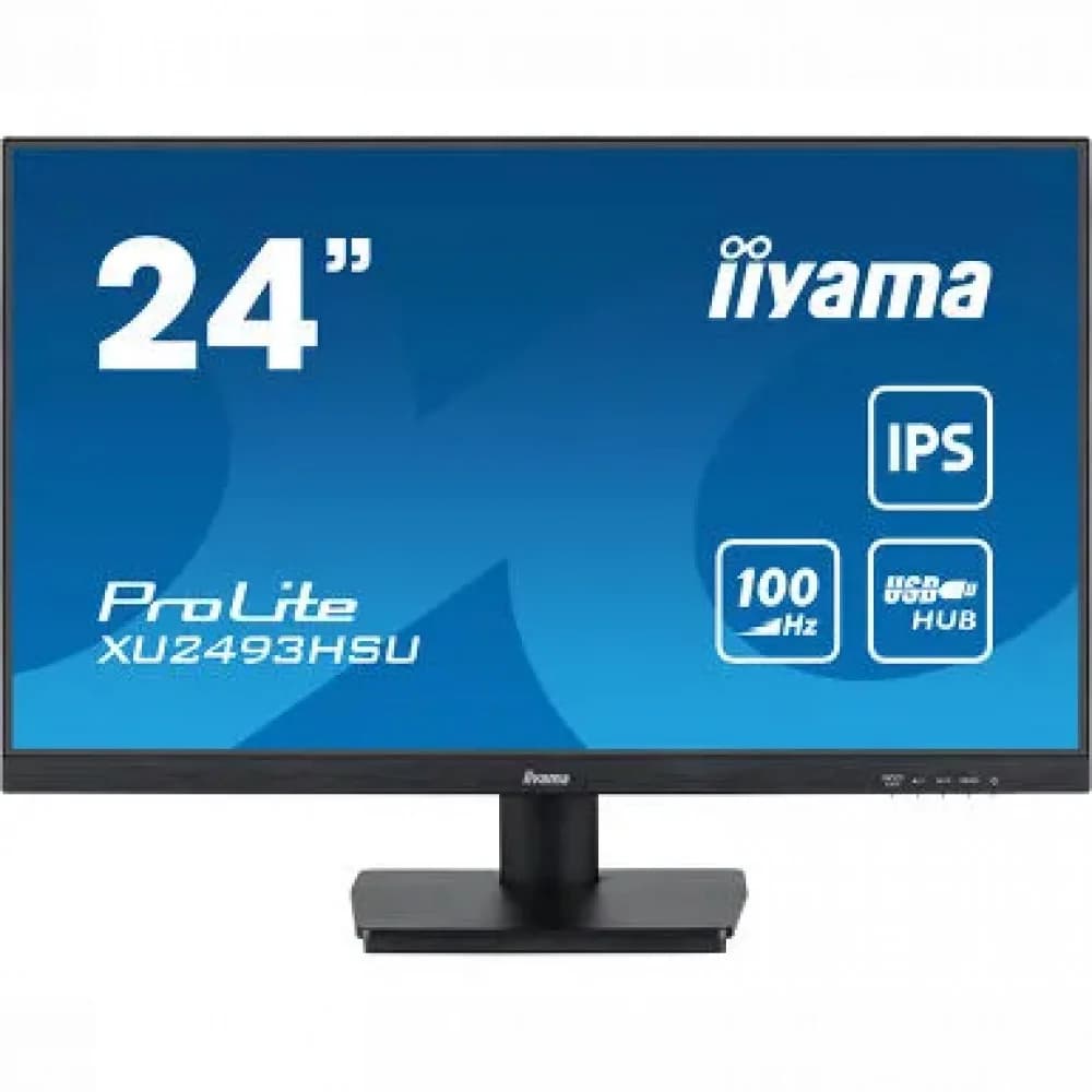 Монитор, iiyama, ProLite PL2493HS, XU2493HSU-B7, 23.8", 1920 x 1080, IPS, 100ГЦ, HDMI*1, DP*1, USB*2, 300 кд/м2, 1300:1, 1мс, Регулировка наклона, 100х100 мм,178/178, 16:9, 16.7, Черный