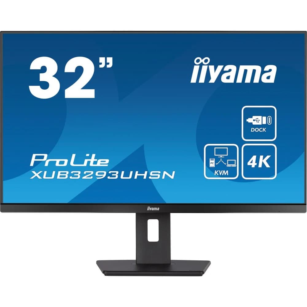 Монитор Iiyama 31.5" XUB3293UHSN-B5 черный IPS LED 4ms 16:9 HDMI M/M матовая HAS 1000:1 350cd 178гр/178гр 3840x2160 60Hz DP 4K USB 9.9кг