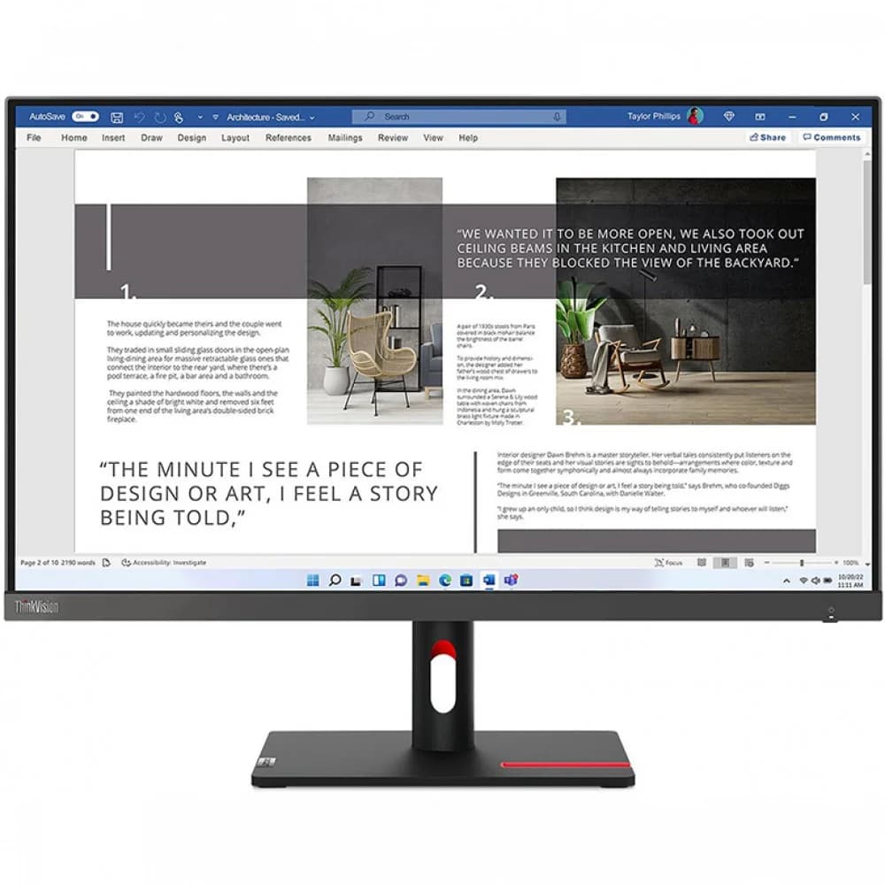 LCD 27" Lenovo S27i-30, 1920x1080 (IPS) 100Hz, 4ms, 250 cd/m2, 1000:1, HDMI/VGA