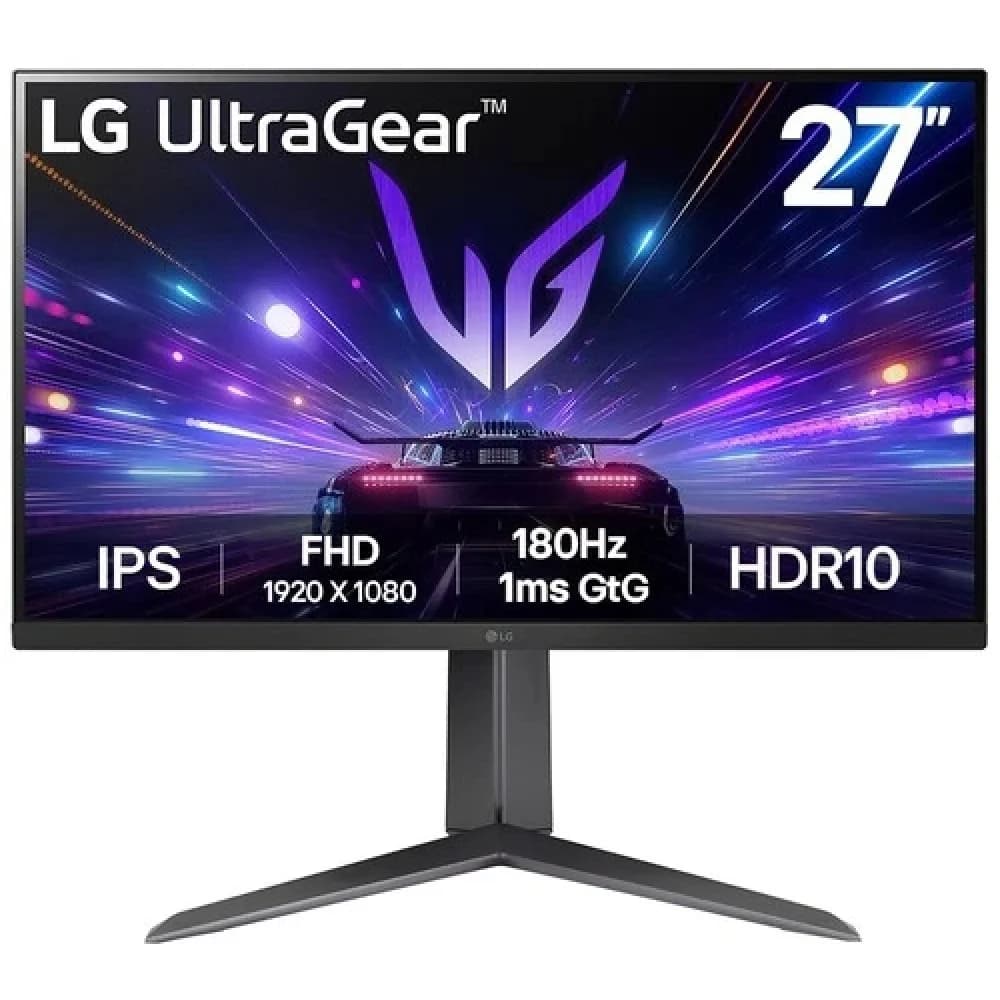 Монитор, LG, 27GS65F-B, 27", 1920x1080, IPS, 180Гц, HDMI, DP, 300кд/м2, 1000:1, 16.7М, 1мс, угол обзора(гор/верт) 178/178, 16:9, Чёрный