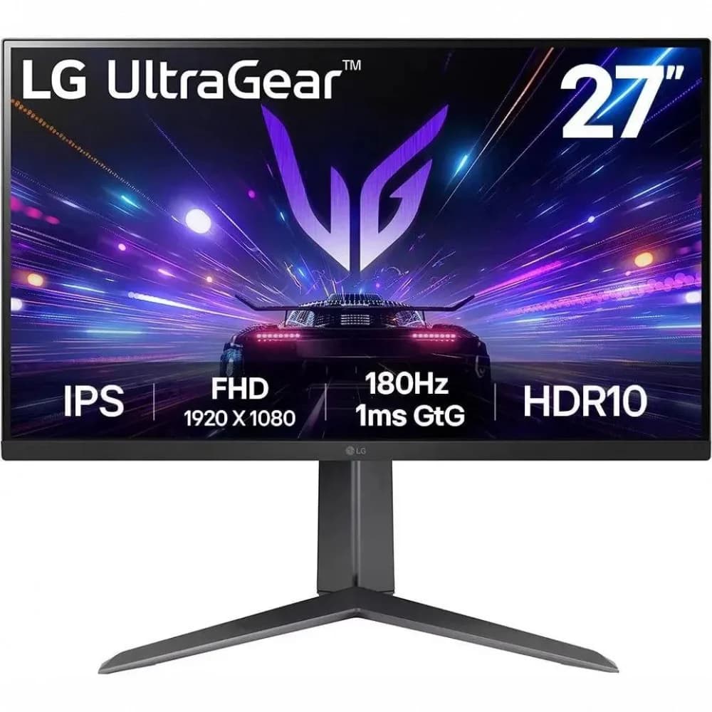 Монитор LG 27" UltraGear 27GS65F-B черный IPS LED 16:9 HDMI матовая HAS 300cd 178гр/178гр 1920x1080 180Hz FreeSync DP FHD 7.2кг