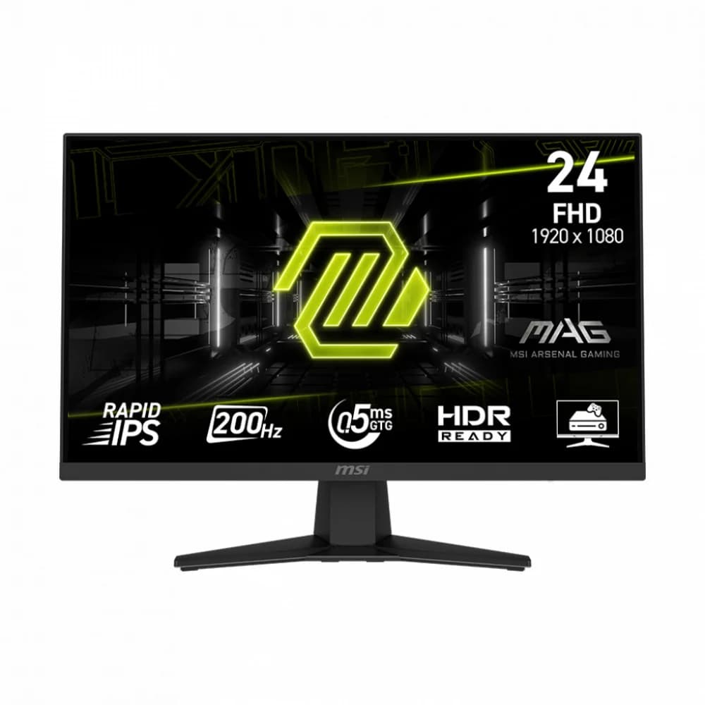 Монитор 23.8" MSI MAG 244F Black (Rapid IPS, 1920x1080, HDMI+DP, 0.5 ms, 178°/178°, 300 cd/m, 1000:1, 200Hz)