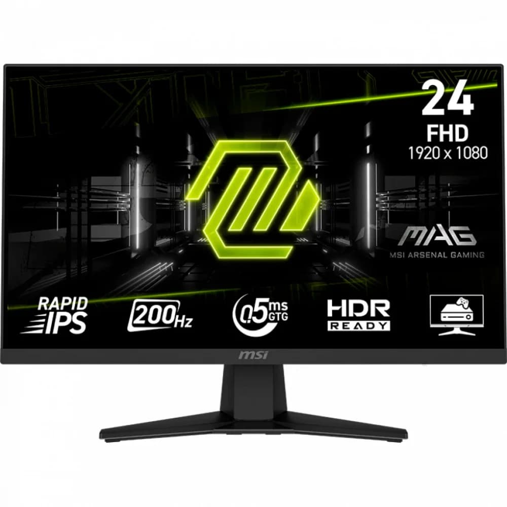 Монитор 23.8" MSI MAG 244F, Black, Rapid IPS, 1920x1080@200Hz, 300кд/м2, 1000:1, 0.5ms, HDMI, DP