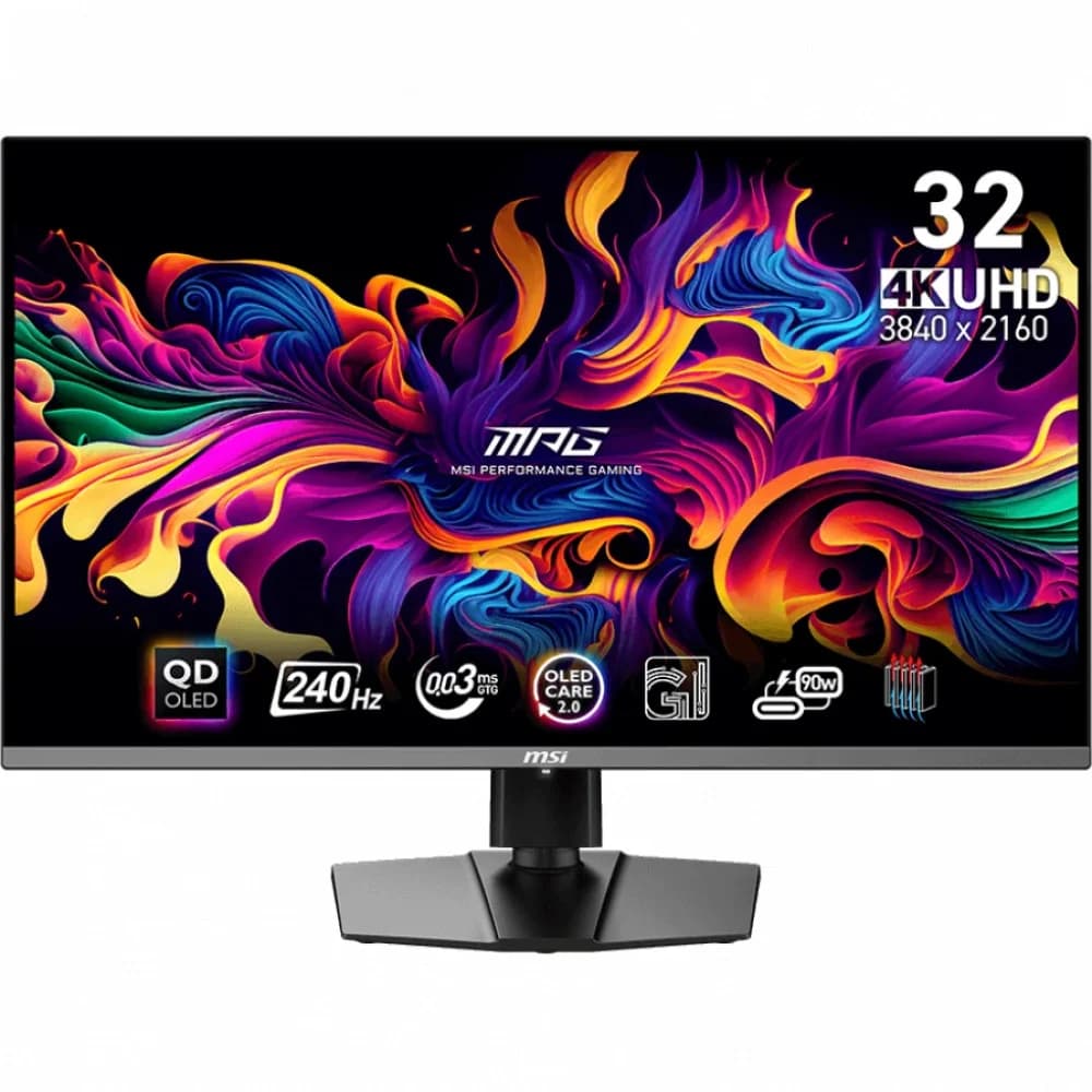 Монитор 31.5" MSI MPG 321URXW QD-OLED White (QD-OLED, 3840x2160, HDMI+HDMI+DP+Type C (90W), USB Hub, 0.03 ms, 178°/178°, 250 cd/m, 1500000:1, 240Hz, Pivot)