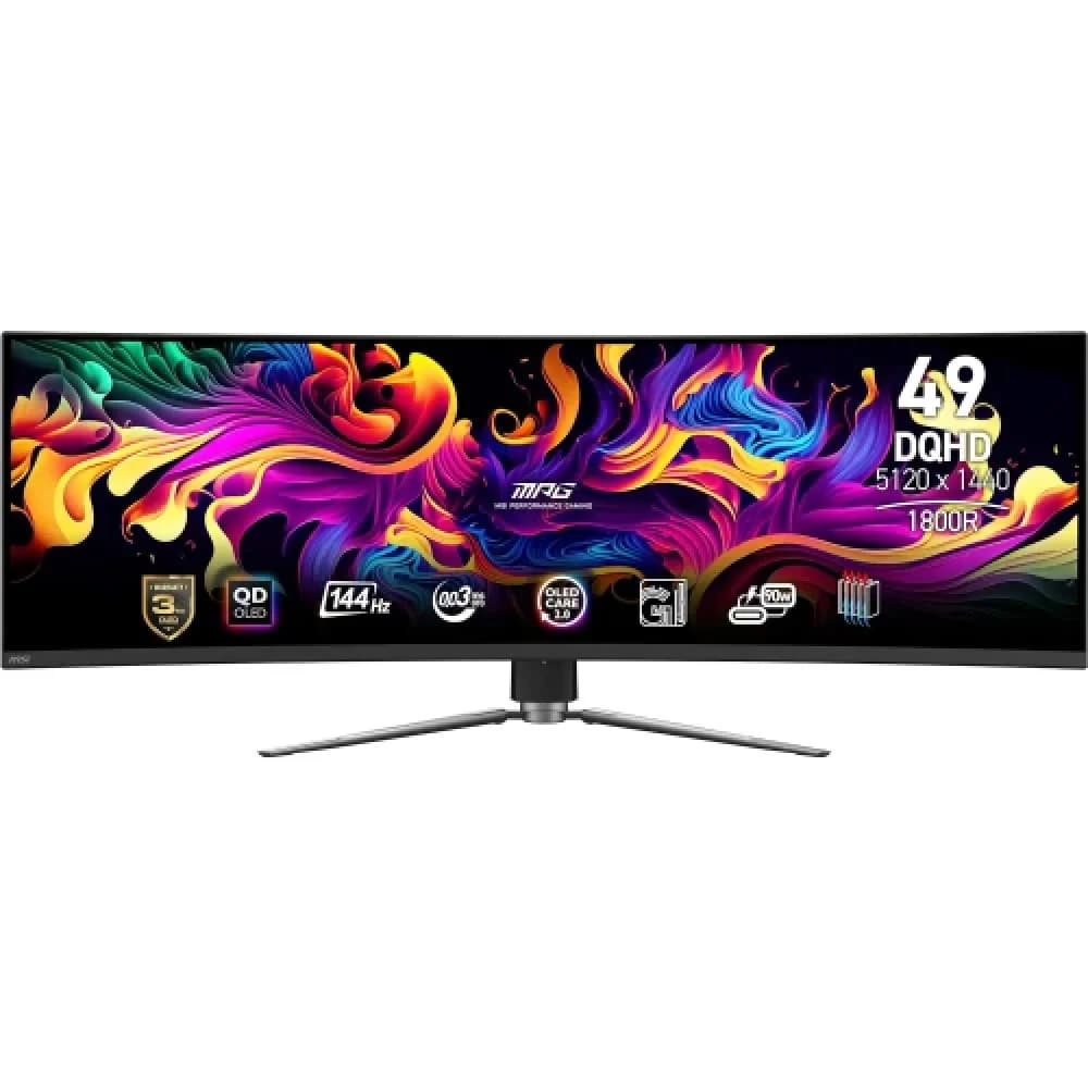 Монитор 49" MSI MPG491CQP, QD-OLED, 5120x1440@144Hz, 0.03ms, 2xHDMI, DP, 2xUSB, Type-c, Type-B