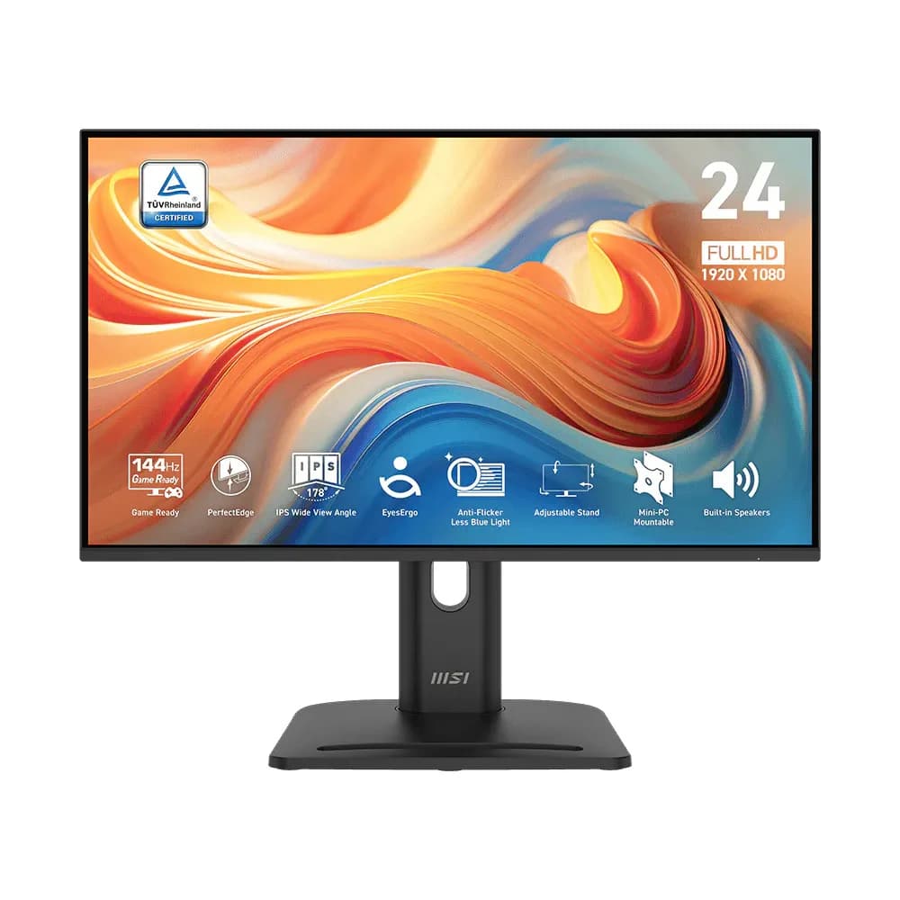 Монитор 23.8" MSI PRO MP245PG E14 Black (IPS, 1920x1080, D-Sub+HDMI+DP, 1 ms, 178°/178°, 300 cd/m, 1500:1 (100M:1), 144Hz, MM, Pivot)