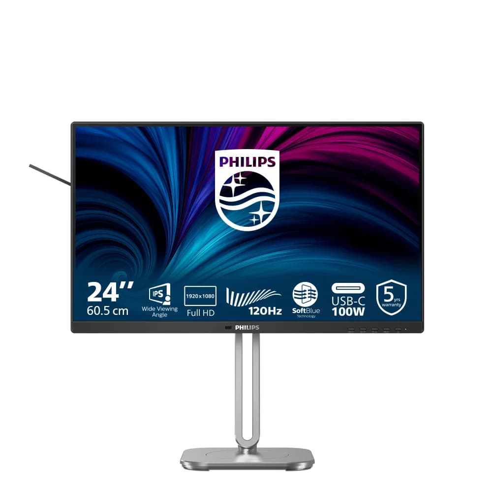 Монитор Philips 23.8" 24B2U4301 черный IPS LED 4ms 16:9 HDMI M/M матовая HAS Piv 1000:1 300cd 178гр/178гр 1920x1080 120Hz DP FHD USB 4.37кг