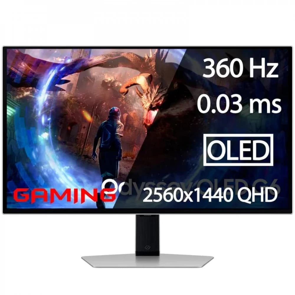Монитор 27" Samsung Odyssey G6 OLED LS27DG600SIXCI 2560 x 1440/360GHz/0,03ms/250 кд/м2/DP, HDMI, USB