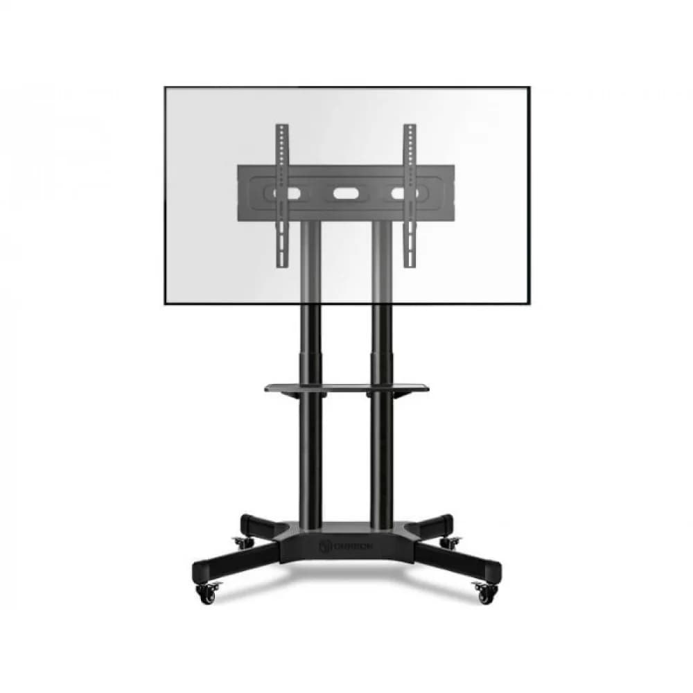 ONKRON Стойка TS1351cn ЧЕРНЫЙ Мобильная стойка для диагоналей 32"-65". Максимальная нагрузка: 45,5 кг, VESA: 100х100 ~ 600х400 мм, Регулировка высоты: 1200~1500 мм. Кабель-канал внутри столбов, Регу