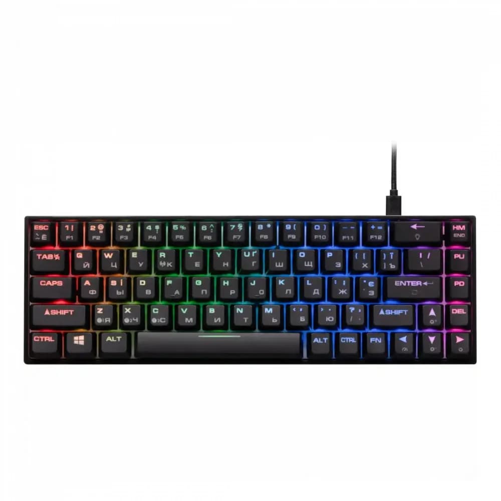 Клавиатура 2E Gaming KG380 RGB, Brown switch, USB, Black