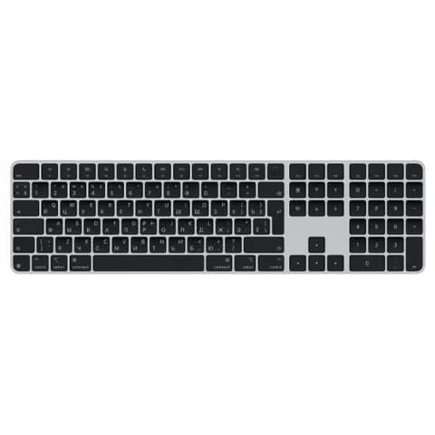 Magic Keyboard with Touch ID and Numeric Keypad for Mac models with Apple silicon - Russian - Black Keys,Model A3119