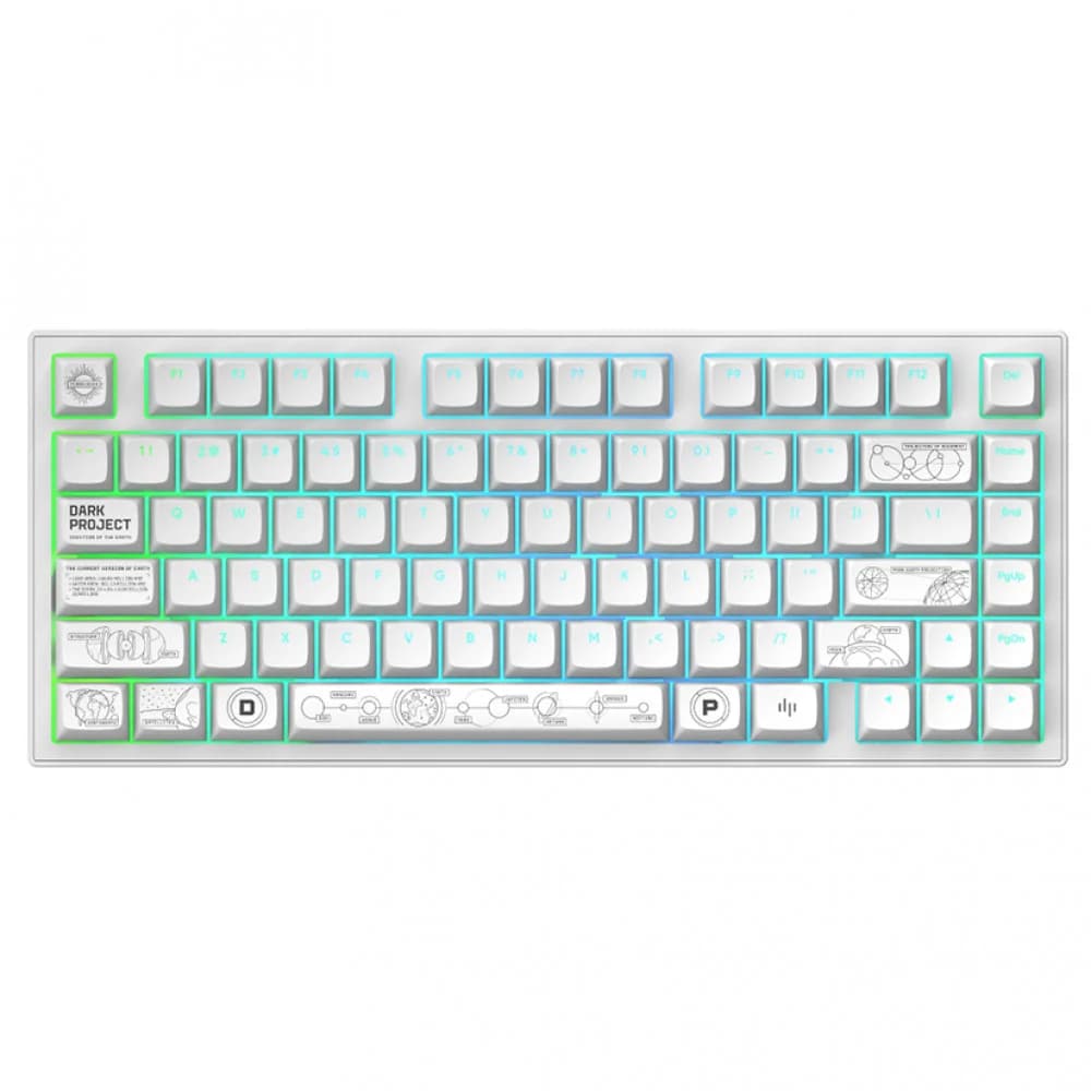 Клавиатура Dark Project ALU81A Terra Nova,White,Wireless,Gaming,g3ms Moonstone,8000mAh,BT,2.4GHz,USB