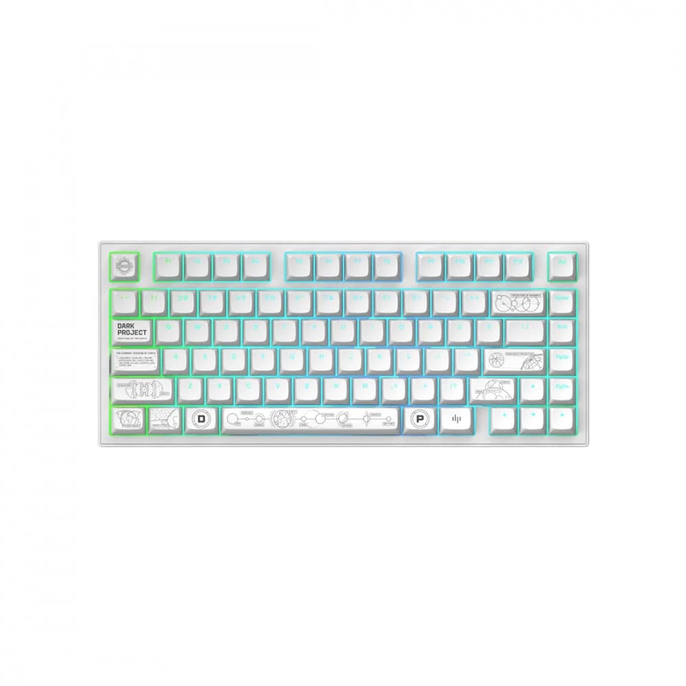 Клавиатура, Dark Project, ALU81A Terra Nova Black, DPKB_NOVA_81_ANSI_WHITE, TKL, Switches G3MS Moonstone, Игровая, Механическая, Подсветка RGB, Hot-swap, Wireless, Раскладка ENG/RU/UA, Белый
