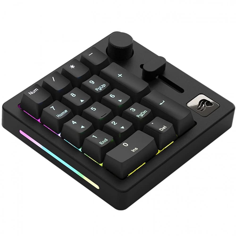 Клавиатура, Glorious, GMMK Numpad Wireless Pre-Built (Fox Linear Switch), GLO-GMMK-NP-FOX-B, Механические клавиши, Подсветка RGB, Bluetooth, Размер 113,5 x 120 x 40 мм, Черный